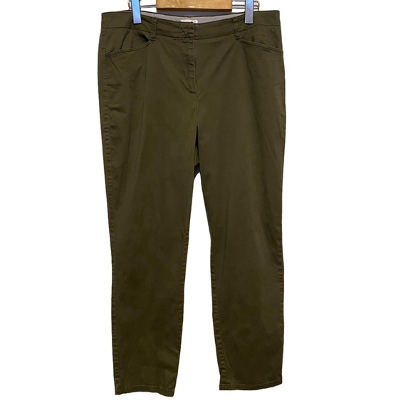 Women’s Olive Green J.Jill Live-in Chino Pants Size 12 - Picture 1 of 7
